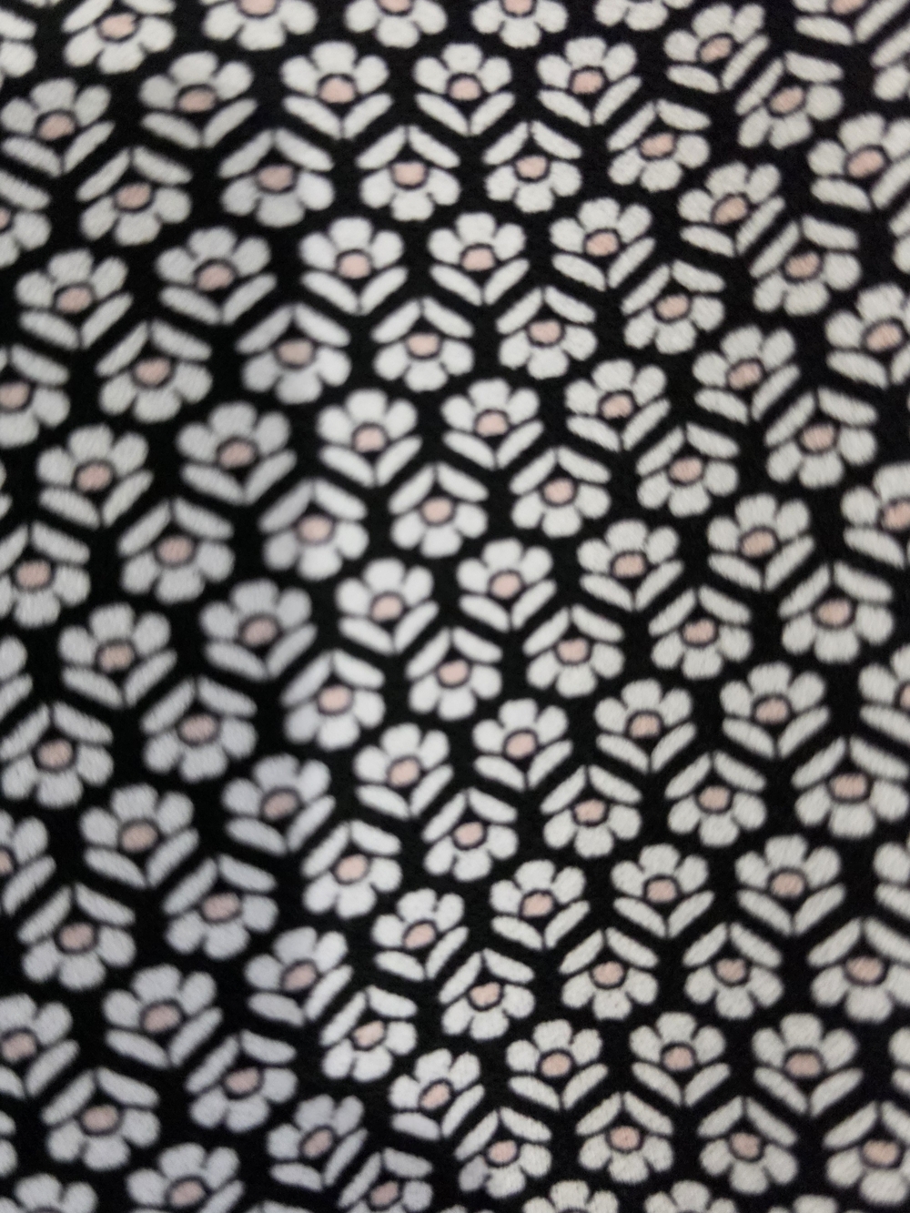 Adrianna Papell Black White Micro Floral V-Neck Blouse Size Small - Picture 4 of 7